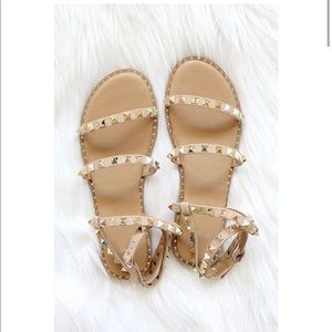 Studded ankle strap sandal